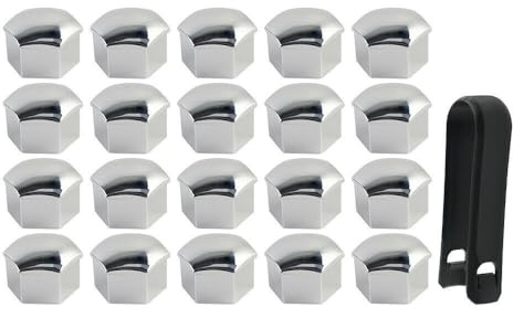 Wodsty Wheel Lug Nut Cap Covers For Tesla Silver Plating Trim 20Mm 20Pcs ABS Wheel Stud Covers with Puller Tool For Model 3 S Y 20172020