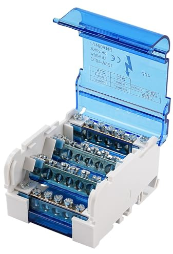 DEWIN Scatola di distribuzione dell'alimentazione for sbarra collettrice, 407 UKK 125A Scatola di distribuzione for morsettiera su guida Din Scatola di giunzione for connettore universale for cavi