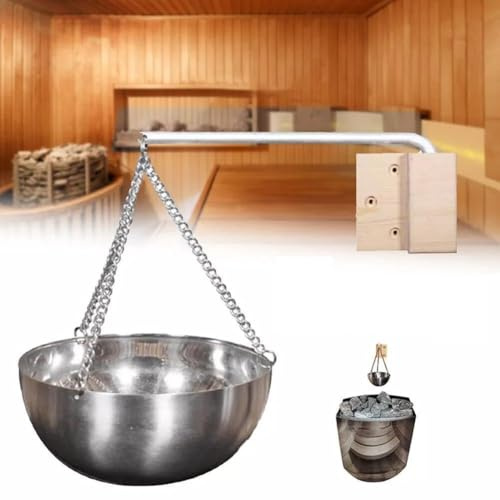 Bol aromatique en acier inoxydable pour sauna, diamètre 12 cm, design chaîne pivotante, compatible avec les poêles à sauna et les cabines infrarouges