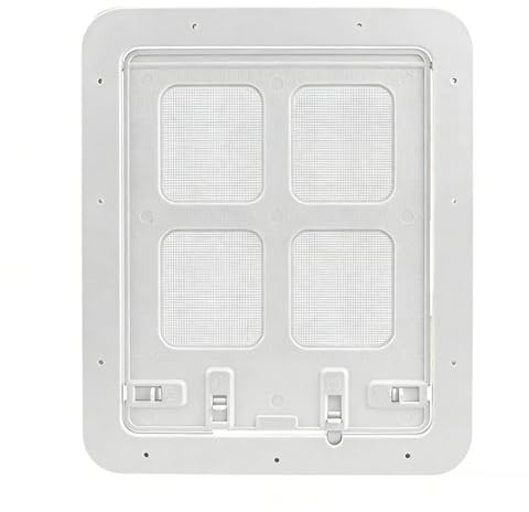 Magnetische Hundeklappe, abschließbare Haustiertür für große und mittelgroße Hunde, automatisches Schließen, langlebige Katzenklappe für Fenster, Veranda, Schiebetür, einfache Installation (Weiß, L