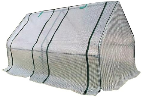 VIRELLO Mini Greenhouse Cover for Raised Garden Bed, 180x90x90cm PVC PE Protective Shell with Zipper Doors, Portable Outdoor Plant Shelter