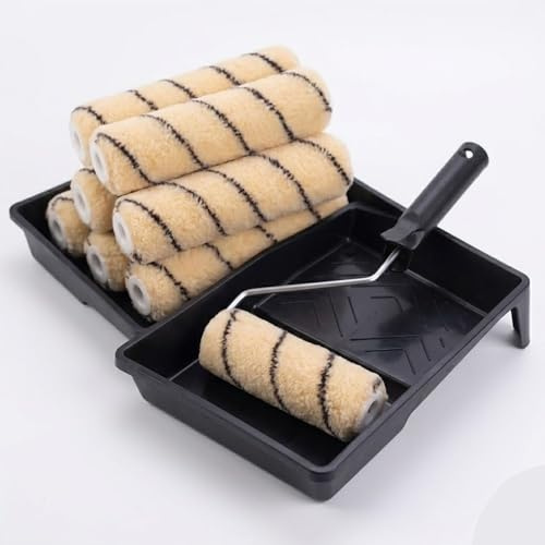 Paint Roller Set with Extra Deep Tray | Includes 9-Inch Roller Frame | 6 Roller Sleeves Ideal for Walls & Ceilings