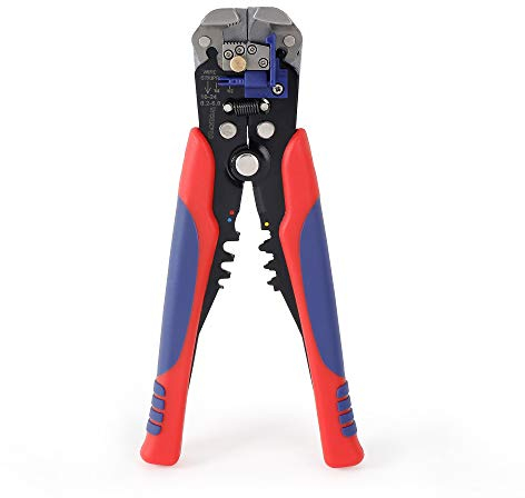 WORKPRO Abisolierzange 200mm Automatisch, Selbsteinstellende Crimpzange, Drahtschneider, Multitool zum Abisolieren für Kabel von 24-10 AWG (0,2-6mm²)