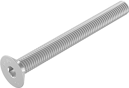 SECCARO Vite a testa svasata M8 x 80 mm, acciaio inox V2A VA A2, DIN 7991 / ISO 10642, esagono incassato, 20 pezzi