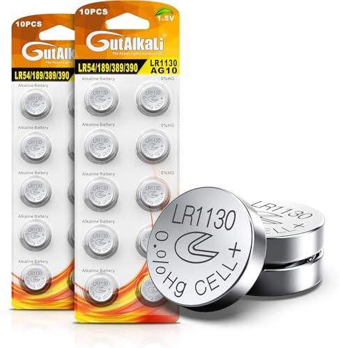 20 Stück AG10 LR1130 1.5V Alkaline Knopfzelle Batterien Ohne Quecksilber