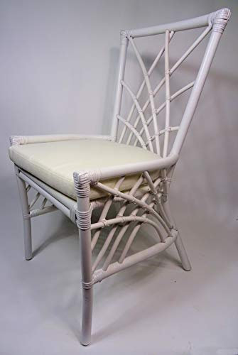 Rattansessel/Rattanstuhl Rattan Sessel/Stuhl Sara, Fb. weiß lackiert, inkl. Sitzkissen