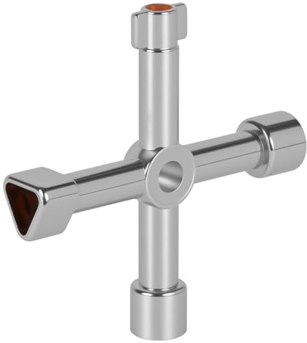 Beenle-Icey Clé Utilitaire Multifonction Cross Triangle Key pour Gaz d'Eau Électrique Box Armoire à Pharmacie Clé d'Ouverture (argent)