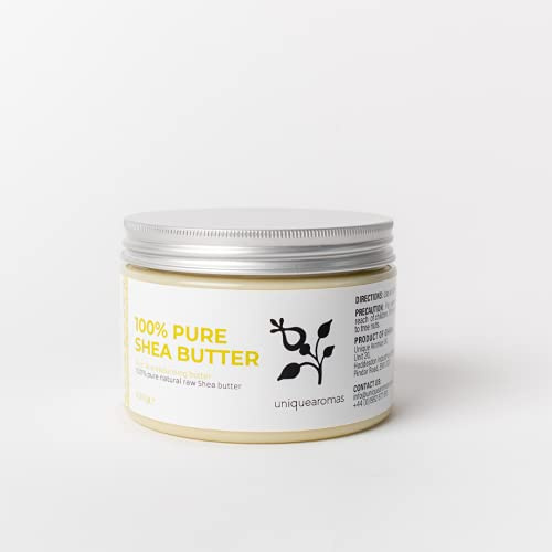 Unique Aromas Unrefined African Shea Butter | Ivory, Pure & Raw Made from Organic shea Nuts | Body Butter for Dry Skin | Suitable for Moisturising All skin Types & DIY Whipped Body Butters – 400g