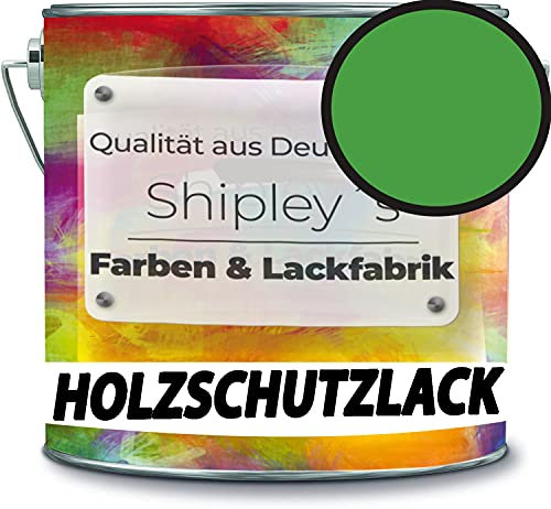 Holzschutzlack Holzlack Holzlasur wetterbeständiger Langzeitschutz Wetterschutzfarbe Holzschutzfarbe RAL 6018 Gelbgrün // Shipley's Farben & Lackfabrik