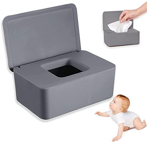 jiuzcare Feuchttücher Box Feuchttücher Aufbewahrungs Box Feuchtes Toilettenpapier Box Feuchtes Toilettenpapier Spender Baby Box, Die Zum Laden Von Papier Feuchttücher Baby Kunststoff, Gray