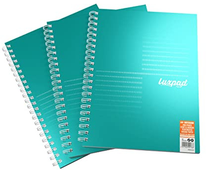 Silvine Luxpad Metallic A4 FSC Wirebound Notebook - Lined (200 Pages) Pack of 3