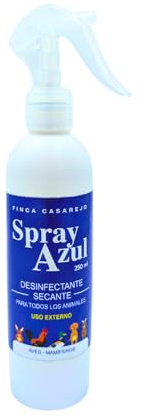 FINCA CASAREJO Spray Azul para Heridas de Animales (250 ml) - Limpia y Seca Las costras - Spray Cicatrizante para Perros, Aves, Conejos, etc.