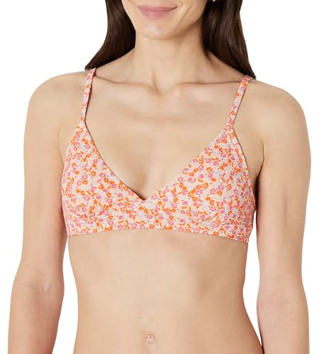 Amazon Essentials Bikini Classico da Donna con Supporto Leggero, Colore Pesca Pallido Micro Floreale, Taglia 42