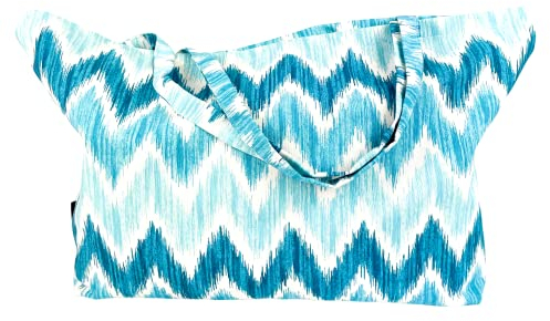 TRESMESTRES Strandtasche XXL, Familie, Extra Groß oder Große Badetasche XXL, Familie, 40L - im Mediterranen Stil - Shopper für Damen, Groß, aus Stoff, mit Innenfutter - Türkis, 65 x 40 cm