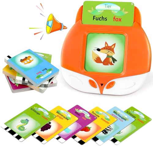 Deutsch&Englisch Sprechende Flash-Karten Interactive Sight 224 Wörter für 3 4 5 6 jährige Jungen und Mädchen Vorschul Wörter Lernen Spielzeug Frühes Lernspielzeug für Kinder
