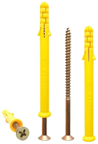 YIYINOE Chevilles et Vis Complexe - Ensemble de Fixation Inclus 30 Vis M5 x 100 & 30 Chevilles Plastique PP M8 x 100 pour Parpaings Creux,Brique Creuse,Placo et Plus