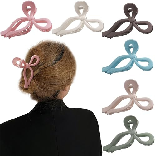 6Pcs Bow Hair Clips Bow Claw Clip for Women Girls Nonslip Hair Claw Clips for Long and Thick Hair Butterfly Hair Accessories for Women