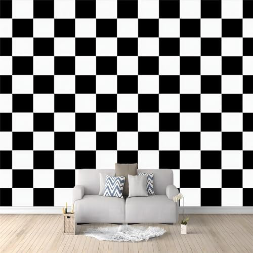 Papier Peint Panoramique Texture De Damier De Conception Vintage, 150 x 105 cm Papier Peint Intissé Personnalisé Photo Murale pour Salon Chambre d'enfants restaurant Appartement Décoration Murale