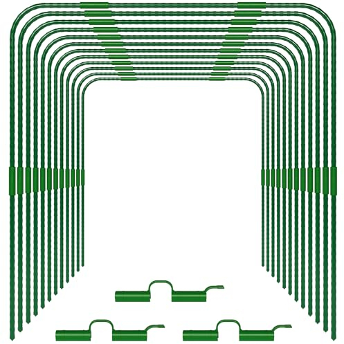 TTL Garden Vario 80 - Set di 12 fogli a tunnel in lamina, 88 x 84 cm, per copertura aiuole, 4 misure possibili, in acciaio inox, rivestito in plastica, con 30 clip di fissaggio