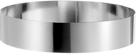 sourcing map Round Cake Ring 9 x 2 Inch Seamless Stainless Steel Pastry Mousse Dessert Ring Mirror Coating for Baking Cooking Making Tool