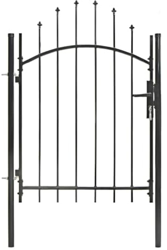 Xichuzi Gartentor, Gartentür, Gartenpforte, Zauntür, Zaun Garten, Stahl 1x1,5 m Schwarz