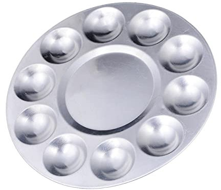 Operitacx 10löcher Metall Mit Löchern Runde Malfarbtabelle Aus Aluminium Für Aquarellpaletten Und Malpalette Zum Mischen Und Aufbewahren Von Pigmenten