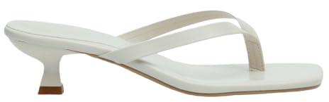 MGGMOKAY Women Thong Sandals Low Heels Kitten Flip Flops Square Toe Mule Slide Sandals