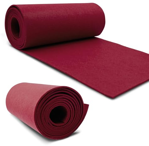 VmG-Store Filzrolle 240cmx30cmx3mm Filz Filzstoff Polyester zum Nähen basteln DIY Dekoration Patchwork Dekofilz Bastelfilz Taschenfilz Filzmatte (018 Bordeaux)
