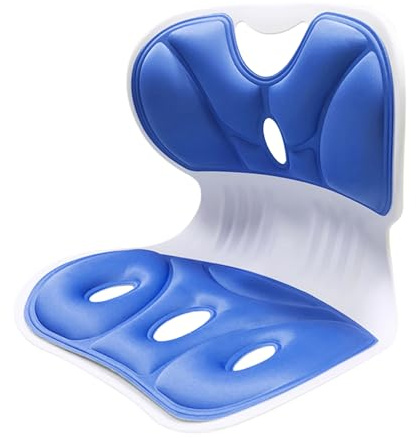Support de Chaise pour la Posture, Siège Ergonomique Support Lombaire, Mousse et Plastique PP, Portable, Confortable et Soulage les Maux de Dos. Idéale pour le Bureau, la Maison et les Voyages.