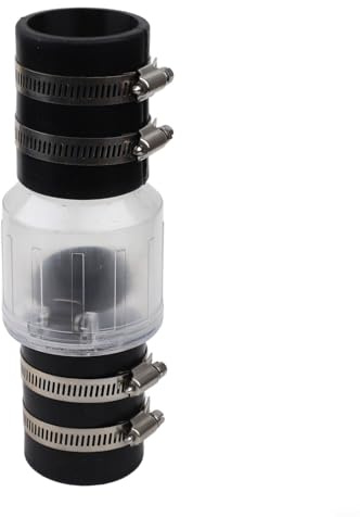 EffiFish Clapet anti-retour silencieux avec colliers de serrage en acier pour système de drainage et prévention du refoulement 3,8 cm