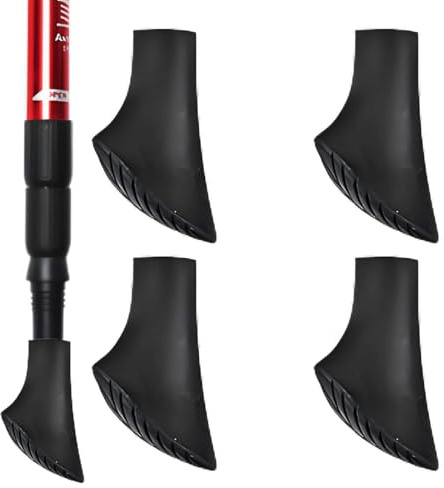 4 Stück Nordic Walking Stöcke Gummipuffer - Nordic Walking Pads Gummipuffer für Walkingstöcke Walking Pads für Asphalt, Kies & Gebirge