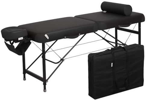 Ultraleichter Massagetisch RehaKing – Obsidian mit 5 cm Comfort-Schaumstoff, 3D-Comfort-Kopfteil, erhöhtem hinteren Teil und rutschfesten, druckempfindlichen Füßen