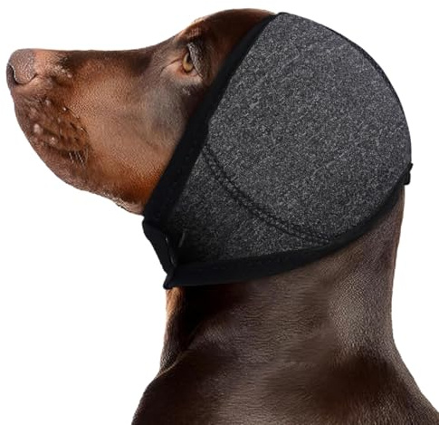 YUVKIN Cache-Oreilles de Natation pour Chien, Réglable et Imperméable, Snood Chien Protège-Oreilles, Cache Oreille Chien, Casque Anti Bruit pour Petits, Moyens et Grands Chiens (Gris)