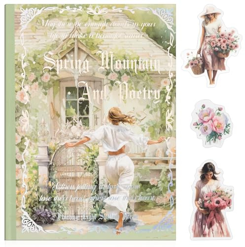 Vår-temaklistermärken scrapbooking-tillbehör för skräp, 20 ark PET-klistermärken (TZ-001-008)