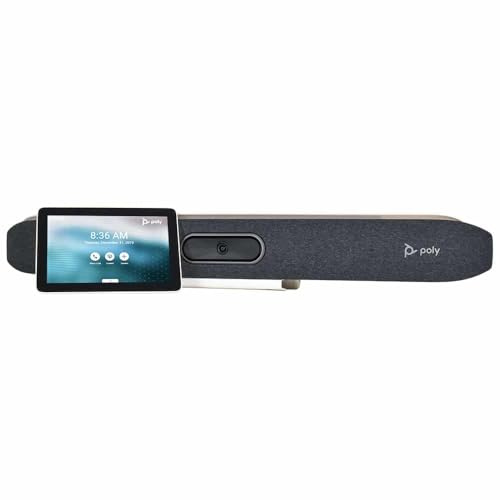Poly Studio X50 & TC8 Touch Controller - Video Conferencing Kit with VESA Mount – 4K UHD Capture, 5x Zoom, 120º FOV, 8 (1280x800) Screen, Dual Speakers, Noise-Blocking, Auto Tracking (Renewed)