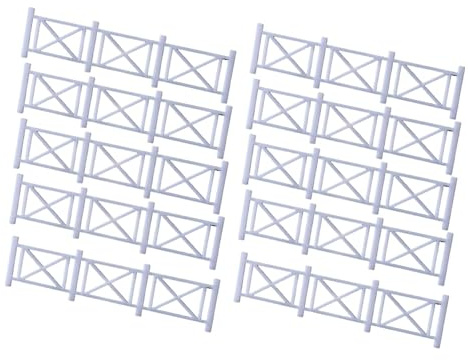 Zxpjkyu 10Pcs Mini Fence Model Train Railway Fence Construction Railing Net Barrier Diorama Architecture Craft Made of PP Suitable for Model Building, Style B