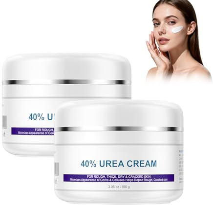Urea Cream 2pcs 40% Urea Crema exfoliante y ungüento de grietas hidratante para manos, pies, cara y cuerpo, elimina las células muertas de la piel