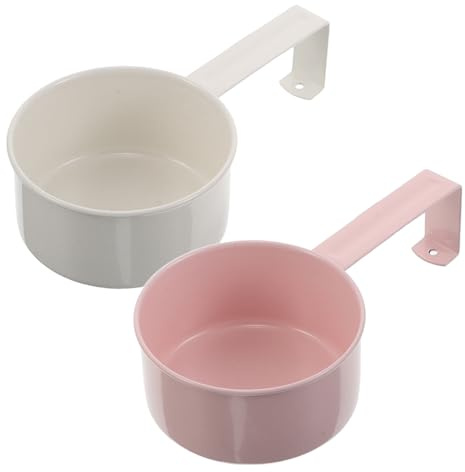 HEALLILY 2pcs Laundry Detergent Measuring Scoop Set Portable Plastic Laundry and Liquid Detergent Pink and White