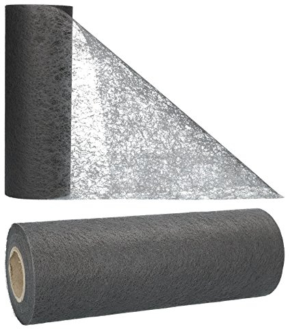 AmaCasa Tischläufer Grau (23 cm x 25 m) – Hochwertiges Vliesband für stilvolle Tischdekoration bei Hochzeiten, Geburtstagen & besonderen Anlässen
