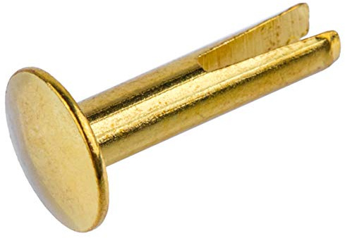 Split Trunk Rivets Brass Plated Steel Head Diameter : 3/8 - Long : 3/4, Diameter Body : 5/32 - Pack of 50 Rivets | TKR-14