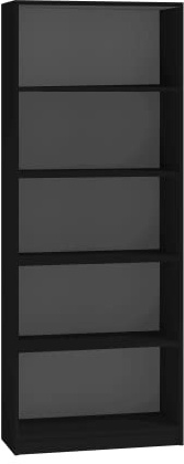 ADGO Bücherschrank - Bücherregal Wand - Regal Schwarz - Standregal - Regal Schmal - Büroregal - Ordnerregal - Büroschrank - Wandregal - Bookshelf - Schrank schmal - Aufbewahrungsregal