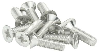 M5 (5mm x 20mm Incl Head) Pozi Countersunk Machine Screws - A2 Grade Stainless Steel (Pack of 20)