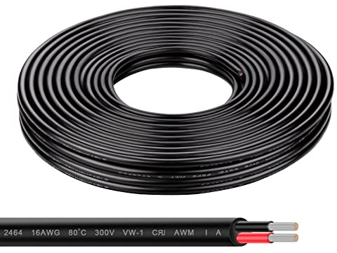 Geosiry 50FT 16 Gauge Wire, Flexible Stranded Tinned Coppe Wire for Automotives, Marines, Trailers, Lamps (16 Gauge, 50FT)