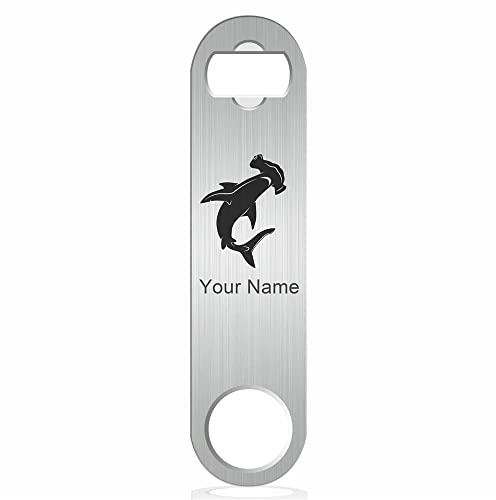 LaserGram Bottle Opener, Hammerhead Shark, Personalized Engraving Included (Stainless Steel Finish)
