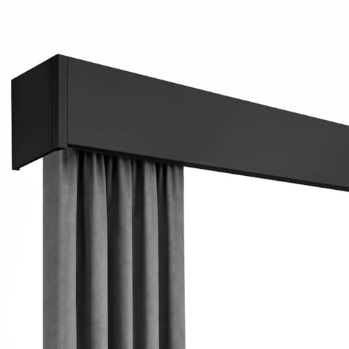 ZSHINE Three-in-One Curtain Single Track Rod and Valance and Light Belt Optional Wall Mounted for Living Room Bedroom Room Divider