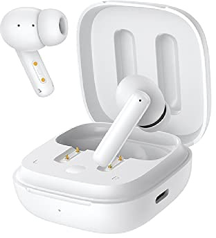 QCY - T13ANC Fully Wireless Headphones with Charging Box - White, Plain