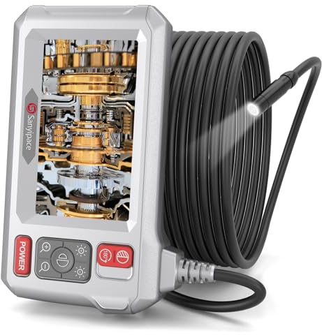 Endoskopkamera mit Licht, Sanyipace Inspektionskamera Kanalkamera 5M/16.5FT, IP67 Wasserdicht Rohrkamera,1080P HD Industrie Endoskop mit 4,3 IPS Bildschirm, Endoskop für Automotoren, Hausinspektionen