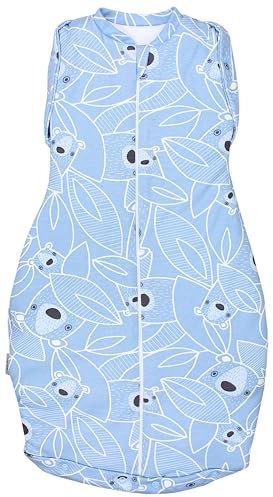 TupTam Baby Pucksack Swaddle Bag Wattiert Babyschlafsack unisex, Farbe: Wattiert 2.5 TOG/Bärchen Blau, Größe: 3-6 Monate