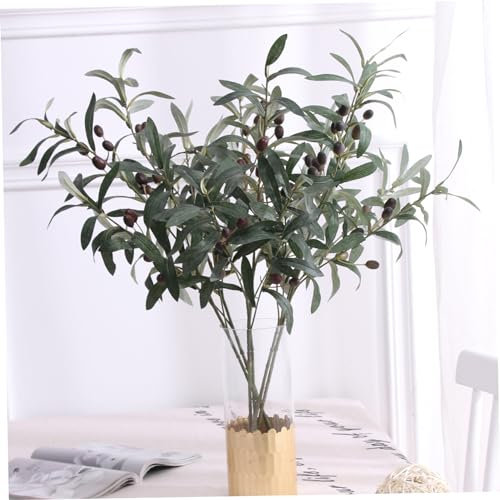 Branches d'olivier Fausses, Branches d'olivier pour vases 5pcs Faux Branches d'olive 30 '' Branches artificielles d'olivier avec Olives réalistes 4 Branches de Verdure réaliste pour Le décor de burea