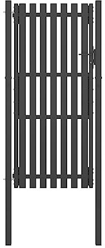 qohoio Garden Fence Gate Steel 1x2.5 m Anthracite,Garden Gates High galvanised wrought iron metal swing gate